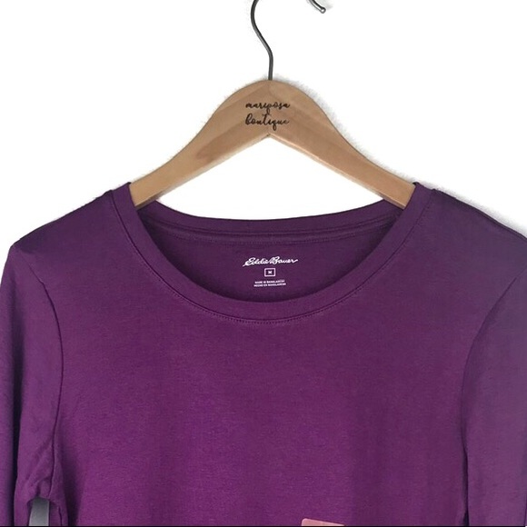 EDDIE BAUER Long Sleeve Round Hem T-Shirt Tee Top - Picture 3 of 6